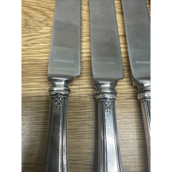 Vintage Gorham Dinner Knives Silver/silver Plated ? Handle ~ Set Of 7 - Picture 4 of 9